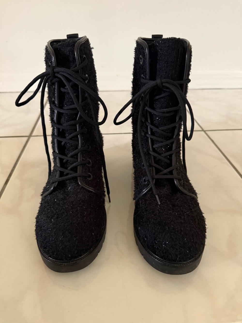Stuart Weitzman Metermaid Metallic Shimmer Bouclé Leather Ankle Boots 9.5 $598